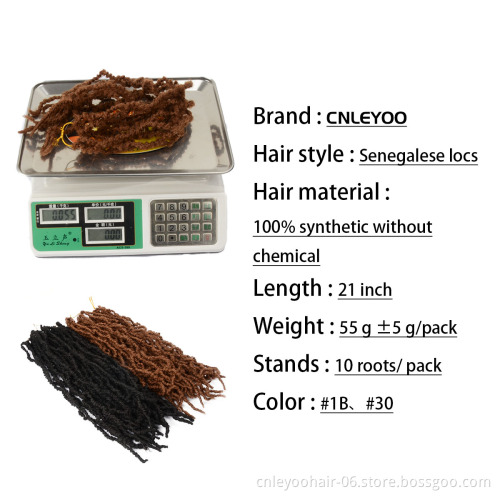 Wholesale 21 Senegalese Locs Crochet Hair 10 Roots Handmade Locs New Senegalese Twist Locs Hair Extension